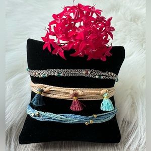 💙 PURA VIDA Set of 3 Adjustable Bracelets